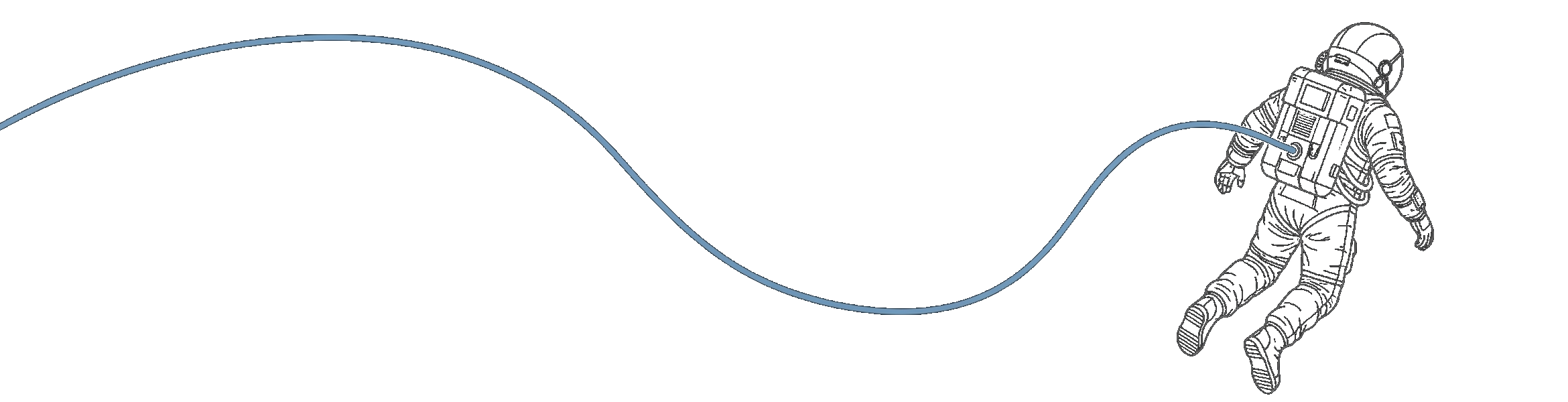 Illustration astronaute — la data comme ligne de vie